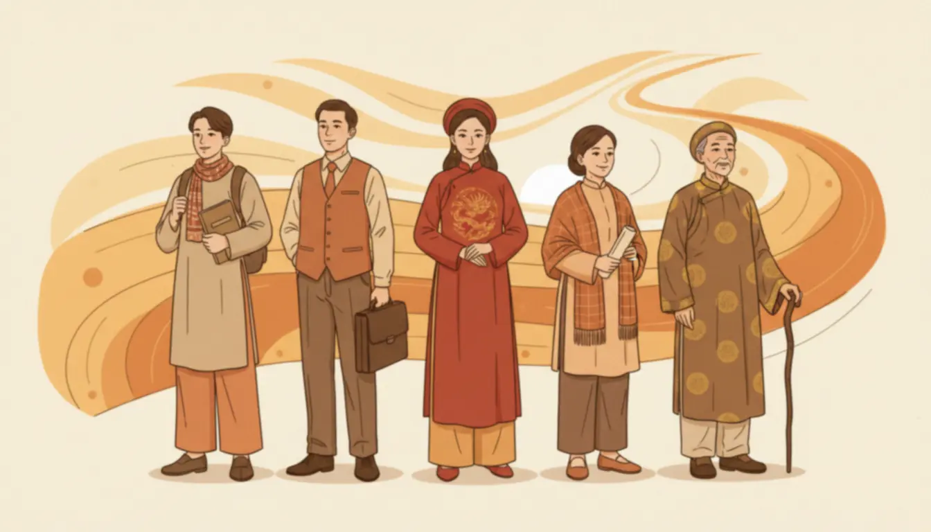 Tử vi tuổi Dậu năm 2026 - Five Age Groups Illustration