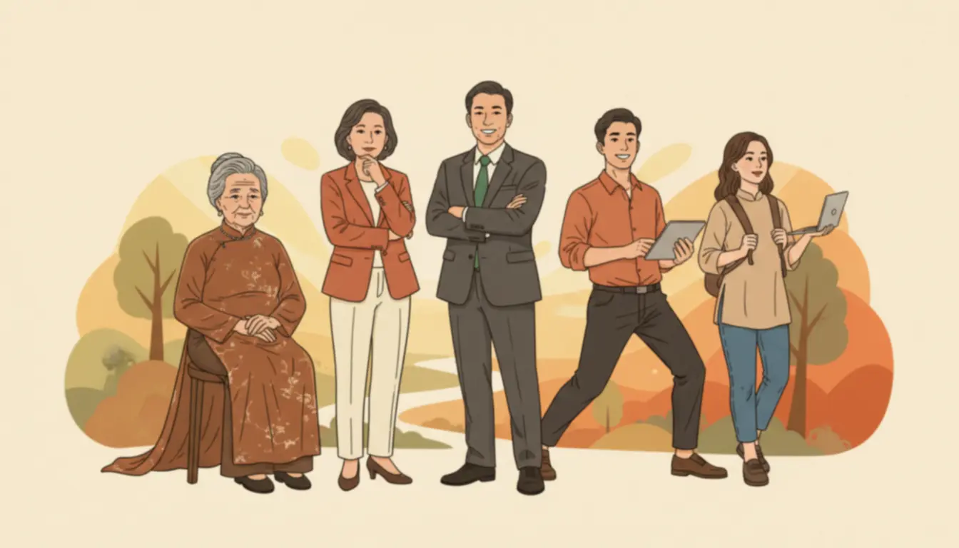 Tử vi tuổi Mão năm 2026 - Five Age Groups Illustration